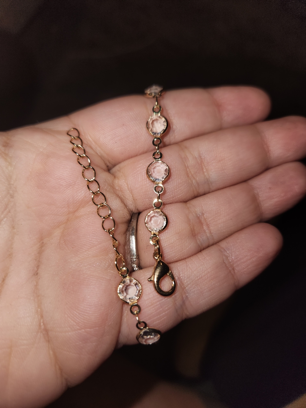 Gold-Tone Crystal Link Bracelet